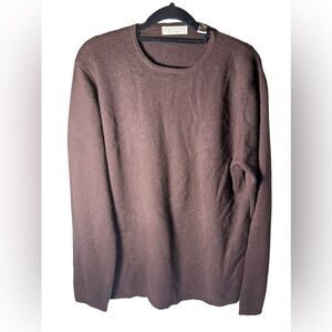 Lord & Taylor Brown Cashmere Crew Neck Sweater